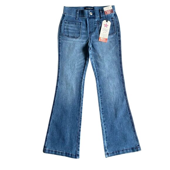 Vanilla Star Flare Jeans Girls 9/10 Blue Pull On High Rise Stretch Cowgirls - Picture 1 of 14